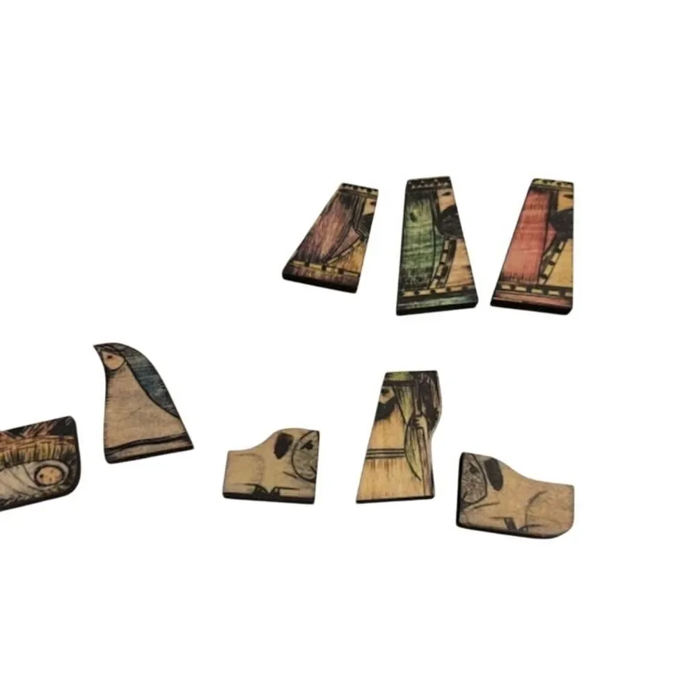 Nativity Set Wood Puzzle Folk Art Christmas 13 Piece